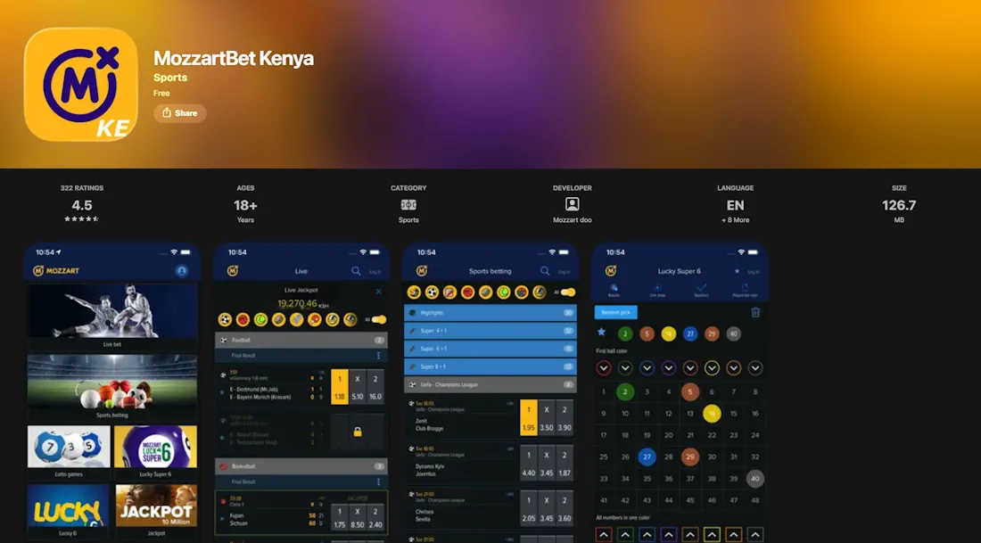 MozzartBet Kenya App App Store Screenshot